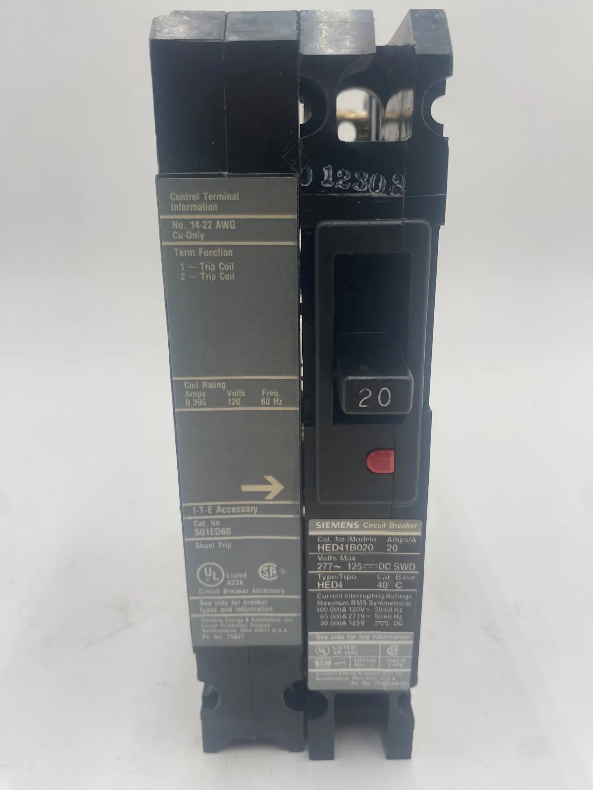Siemens HED41B020 Circuit Breaker — image 1 of 7