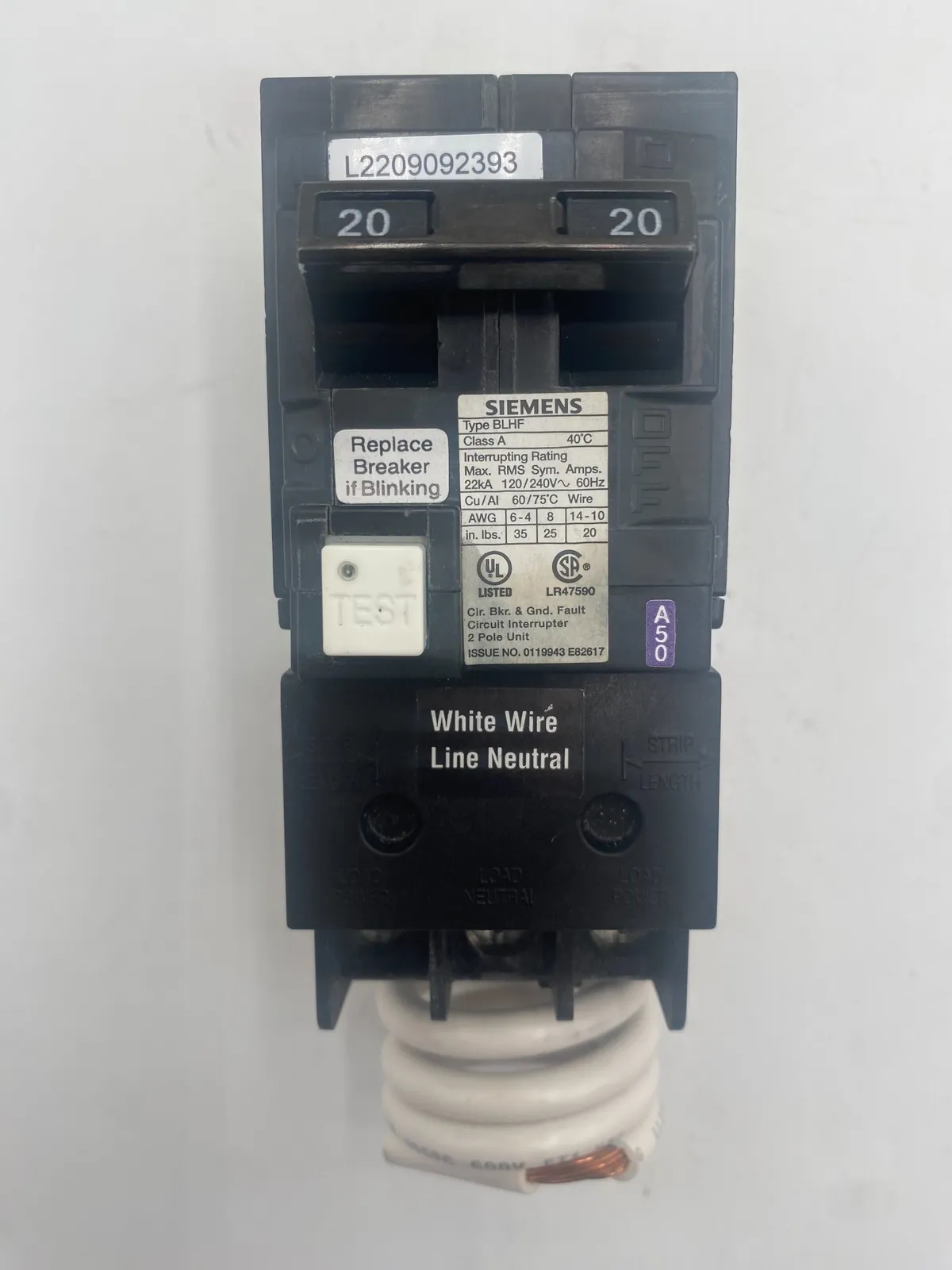 Siemens BF220 Circuit Breaker 20A 240V 2 Pole NEW
