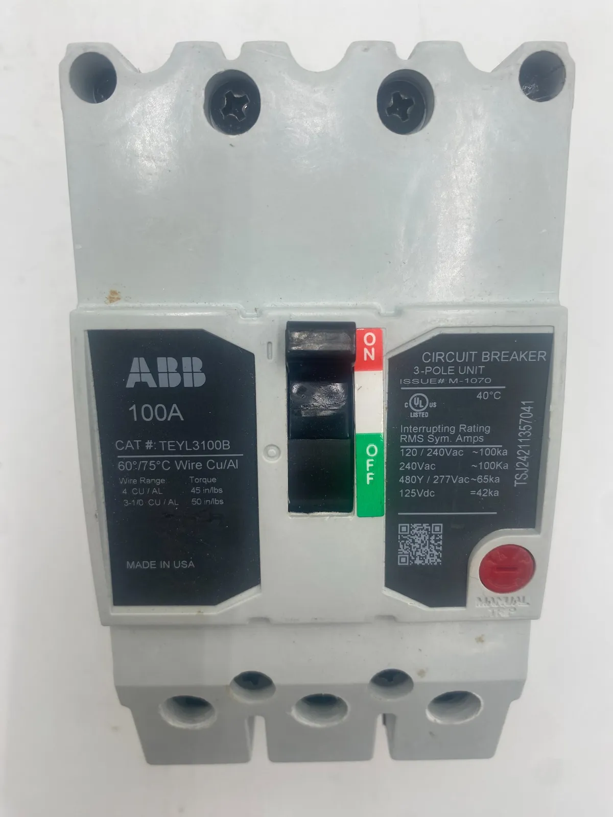 ABB TEYL3100B Circuit Breaker — image 1 of 6