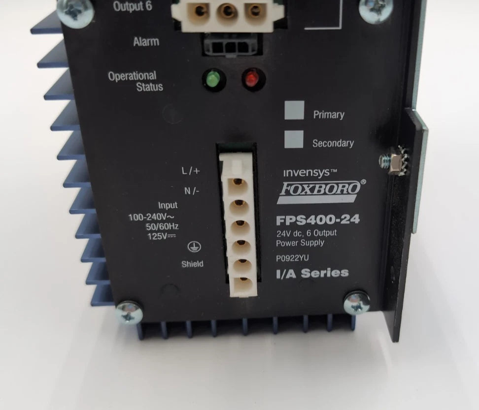 FOXBORO INVENSYS FPS400-24 I/A Series P0922YU Rev M Power Supply USED Used