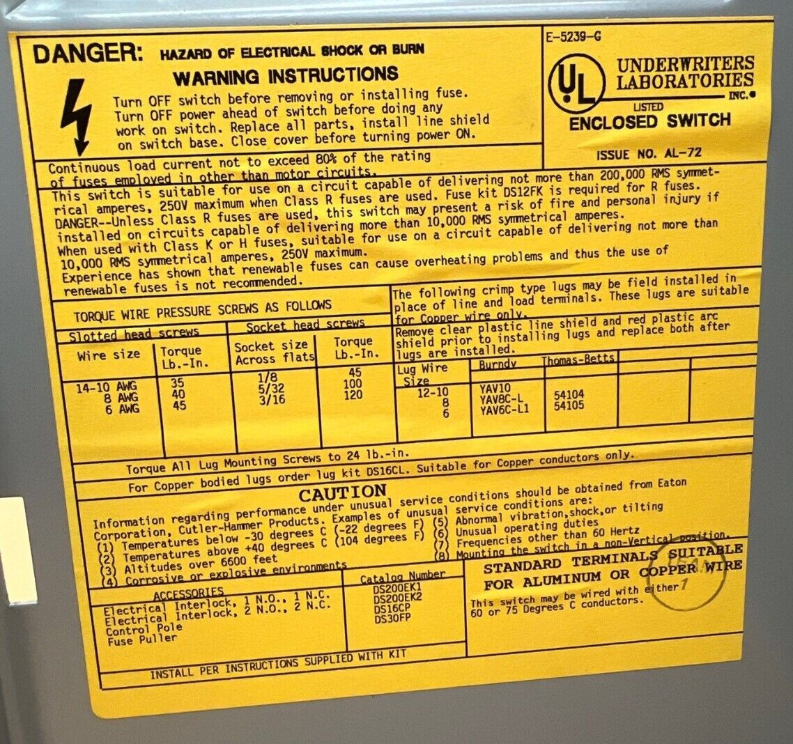 Cutler-Hammer DH221NRK Used