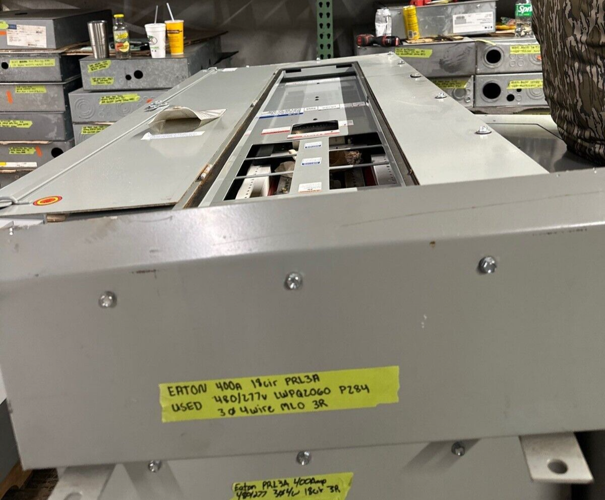 Eaton PRL3A Panelboard 400A 480Y/277V 3PH 4W 3R Outdoor Encl MLO 18 Cir Main Lug P284 Used