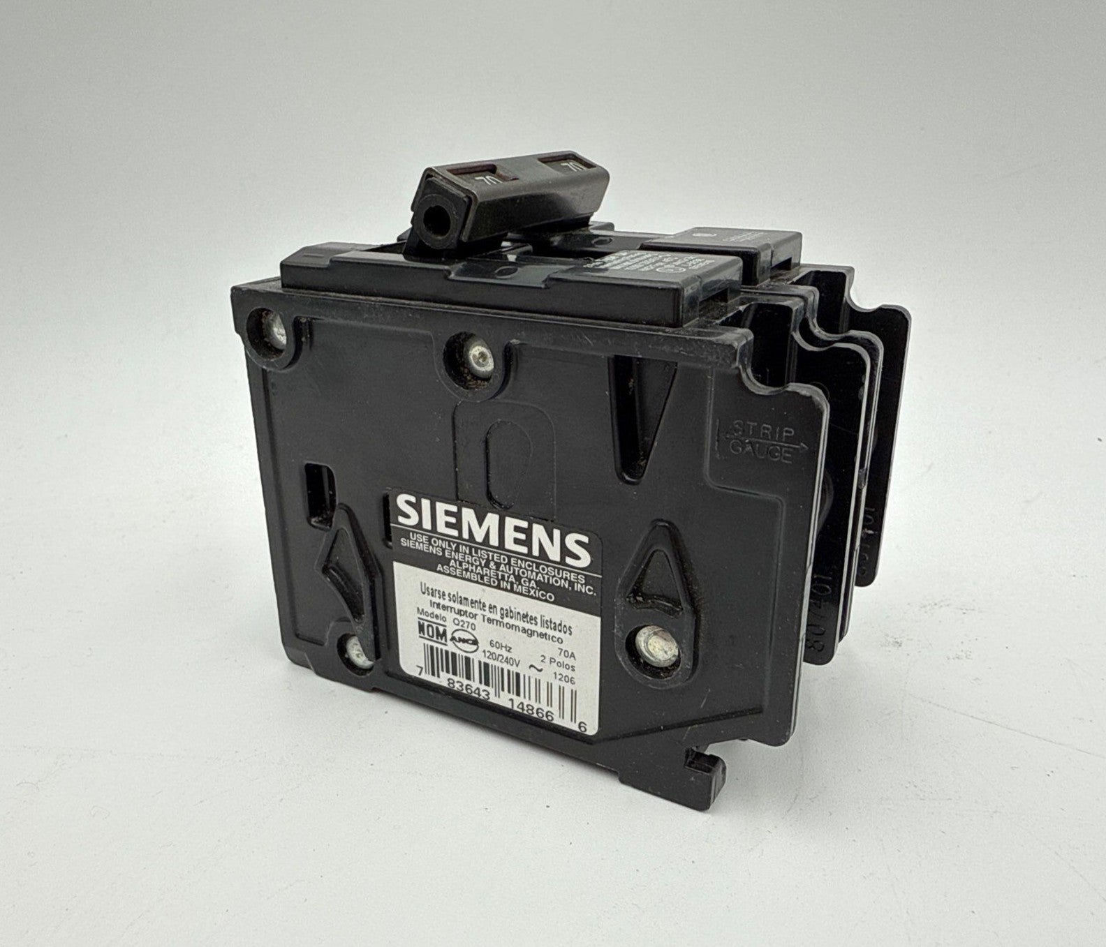 Siemens Q270 Plug On Circuit Breaker 70A 2P 120/240V QP 70 Amp 2 Pole Used