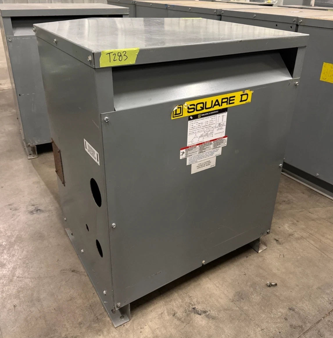 Square D 112.5KVA EE112T3H 3PH Transformer Pri 480V Sec 208Y/120V Indoor T283 Used