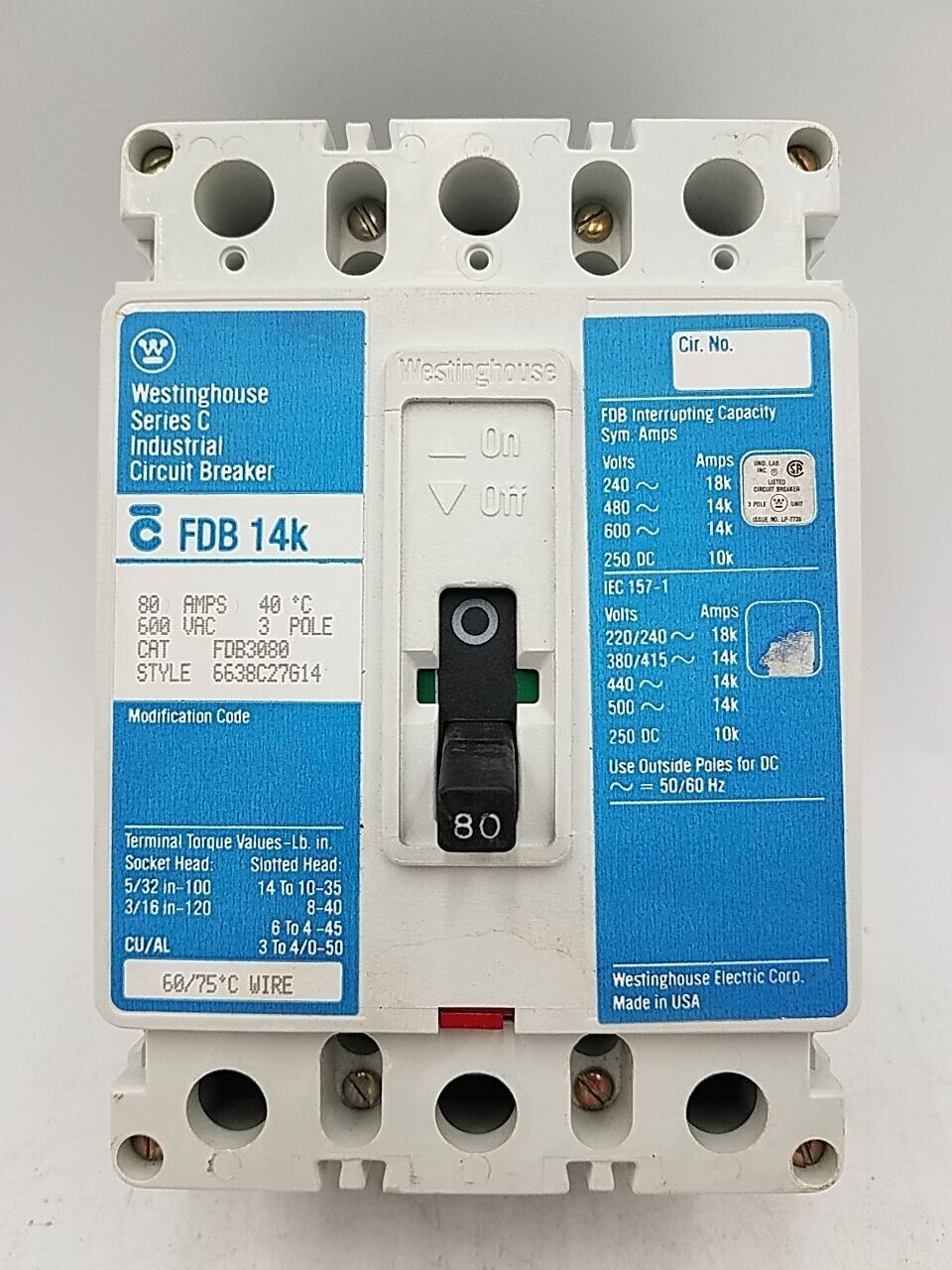 Westinghouse FDB3080 Used
