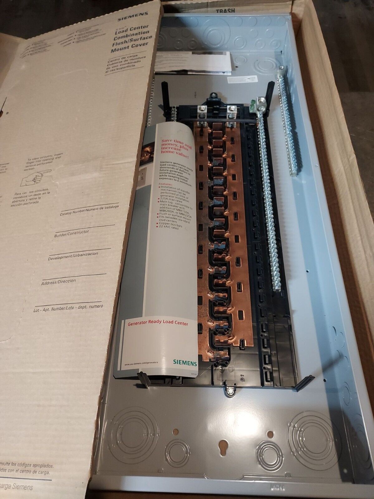 Siemens P4260L1225CU Main Lug Load Center 225A 120/240V 1PH 3W 42 Space NOS P660-NS New