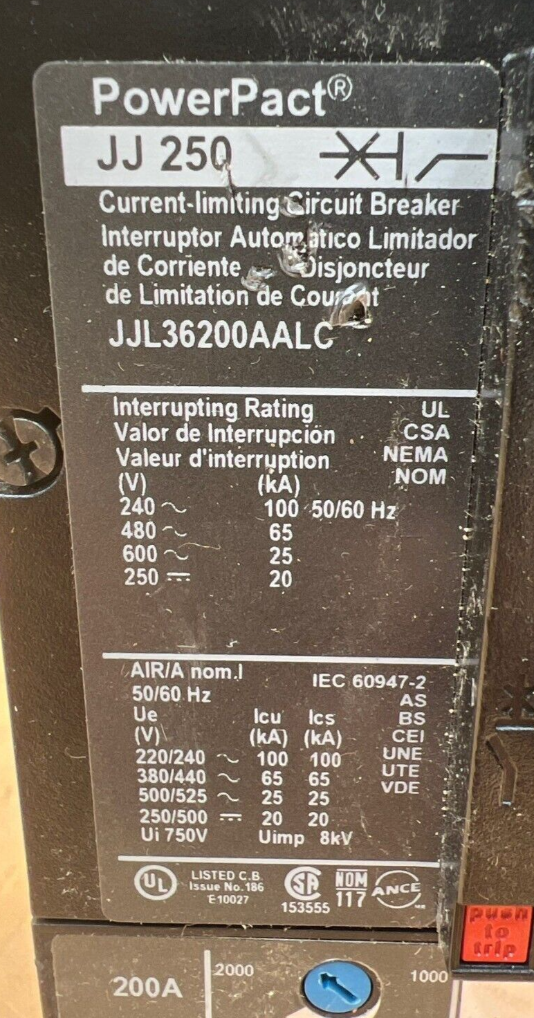 Square D JJL36200AALC Used