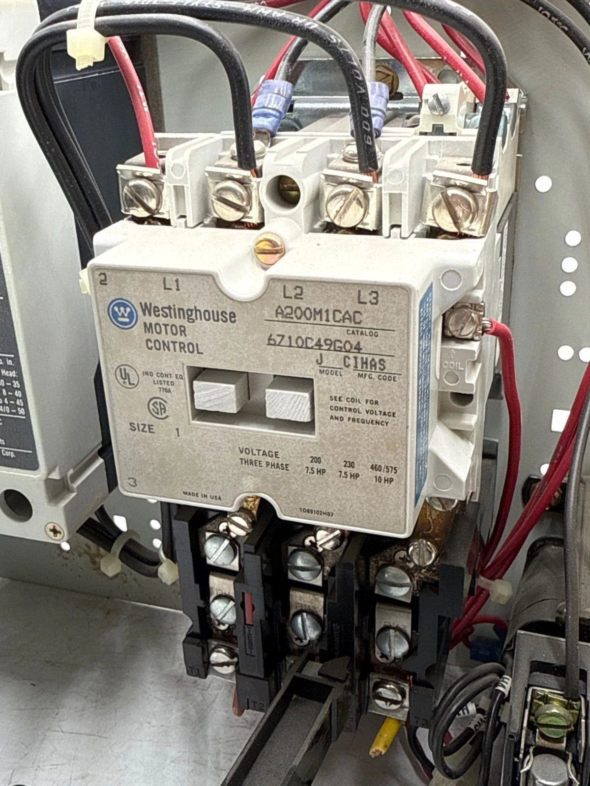 Eaton Freedom 2100 30A 12" MCC Combo Bucket HMCP030H1C Size 1 A200M1CAC 30 Amp Used