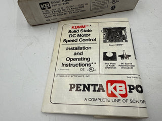 KB Electronics KBMM-125 DC Motor Speed Control 1/100-3/4 HP 115 VAC New