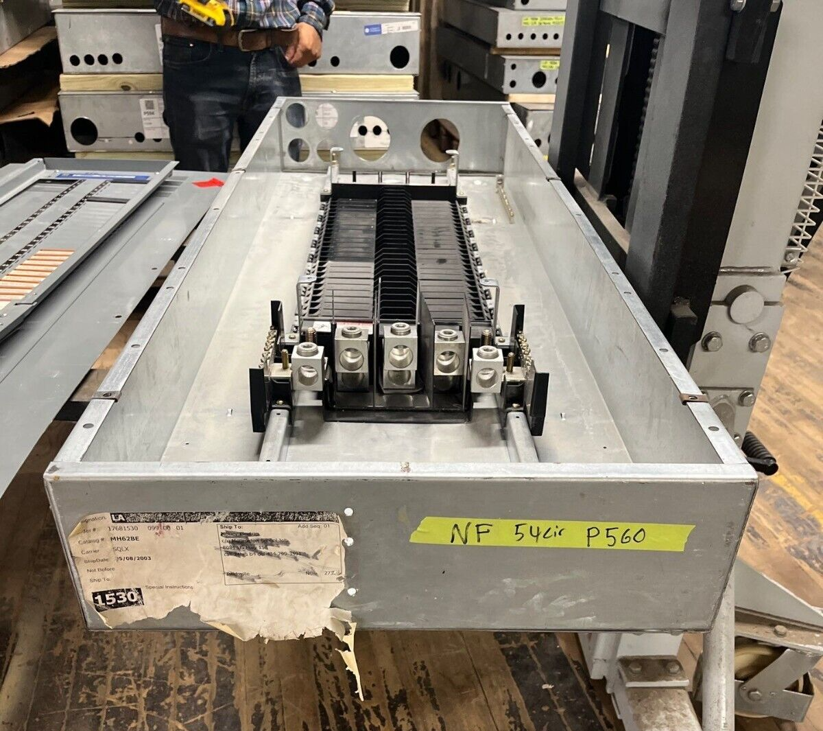 Square D NF Panelboard 600A 480Y/277V 3PH 4W MLO 54 Circuit Main Lug Indoor Encl P560 Used