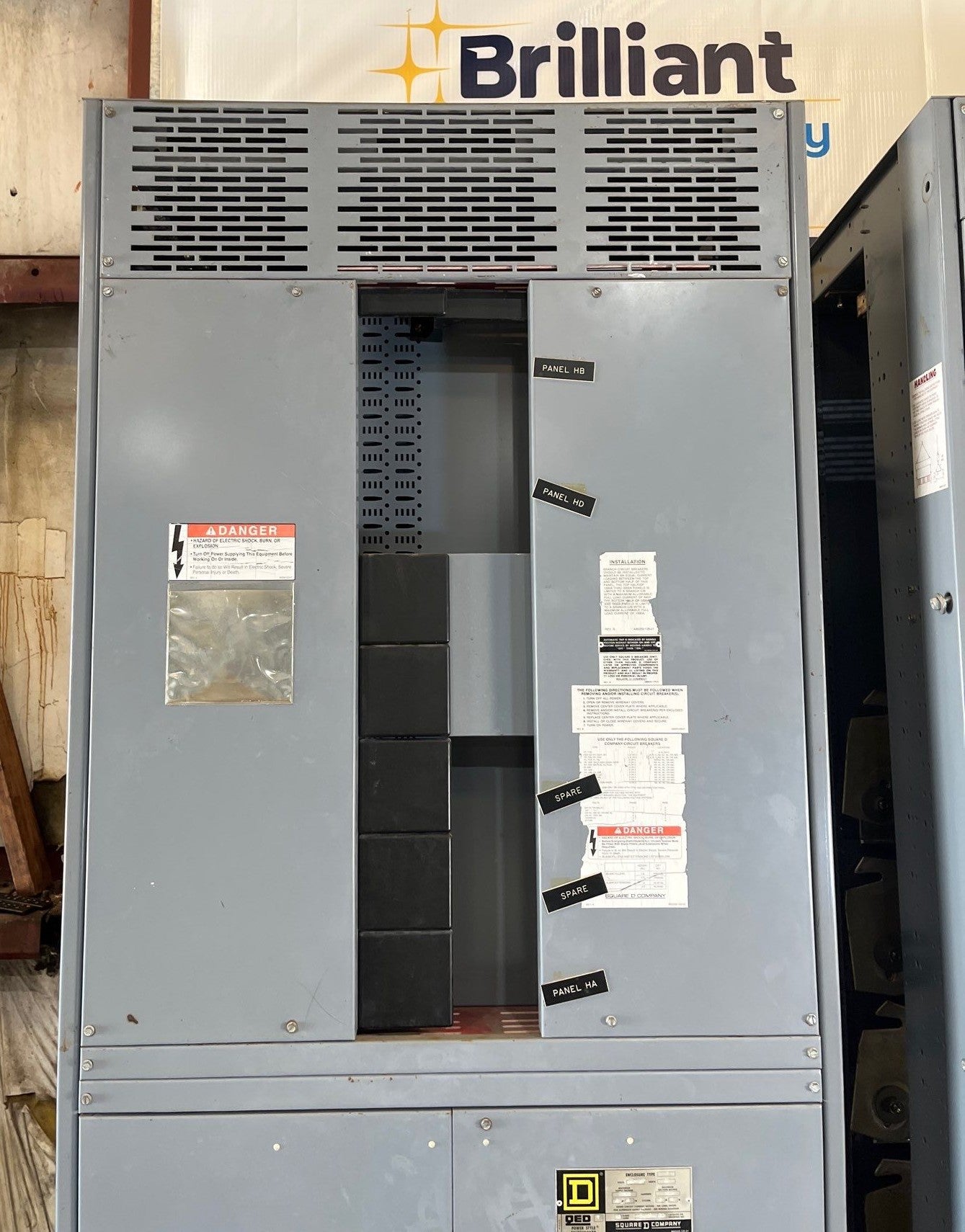 Square D QED Switchboard 1600A 480/277V 3PH 4W MCB PXF361600G LSIG Ground Fault Used