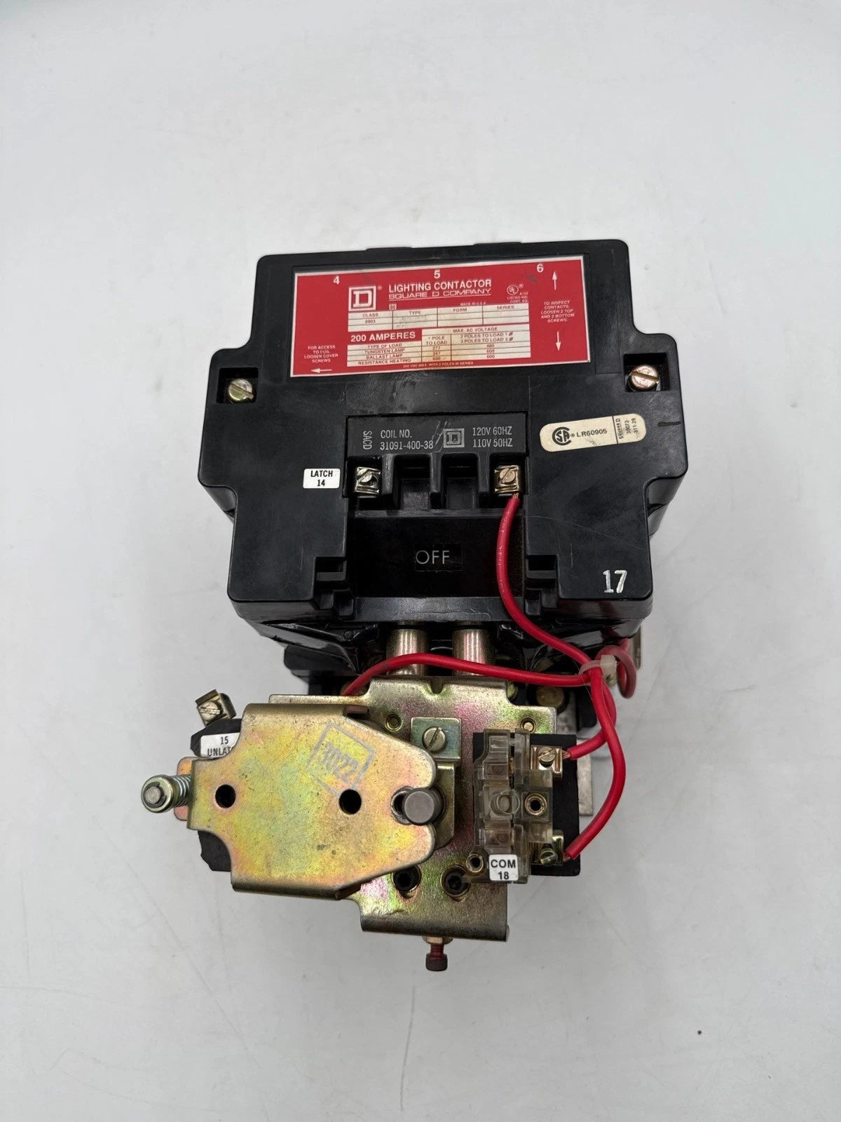 Sq D 8903SV011 Lighting Contactor Coil 110/120V 200A 3P 600V Mechanically Held Used