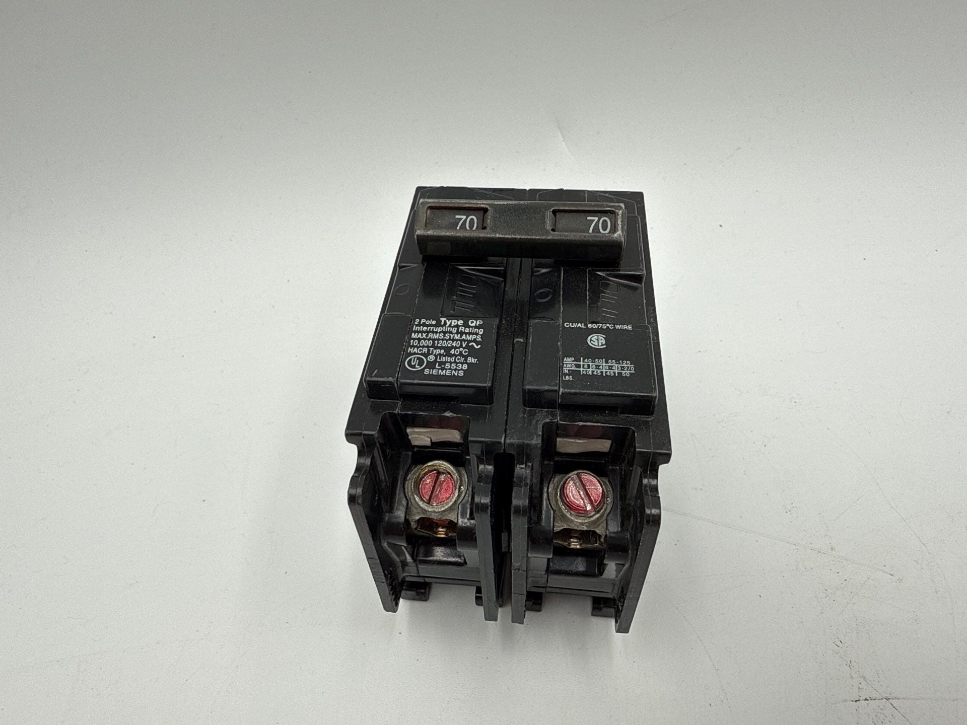 Siemens Q270 Plug On Circuit Breaker 70A 2P 120/240V QP 70 Amp 2 Pole Used