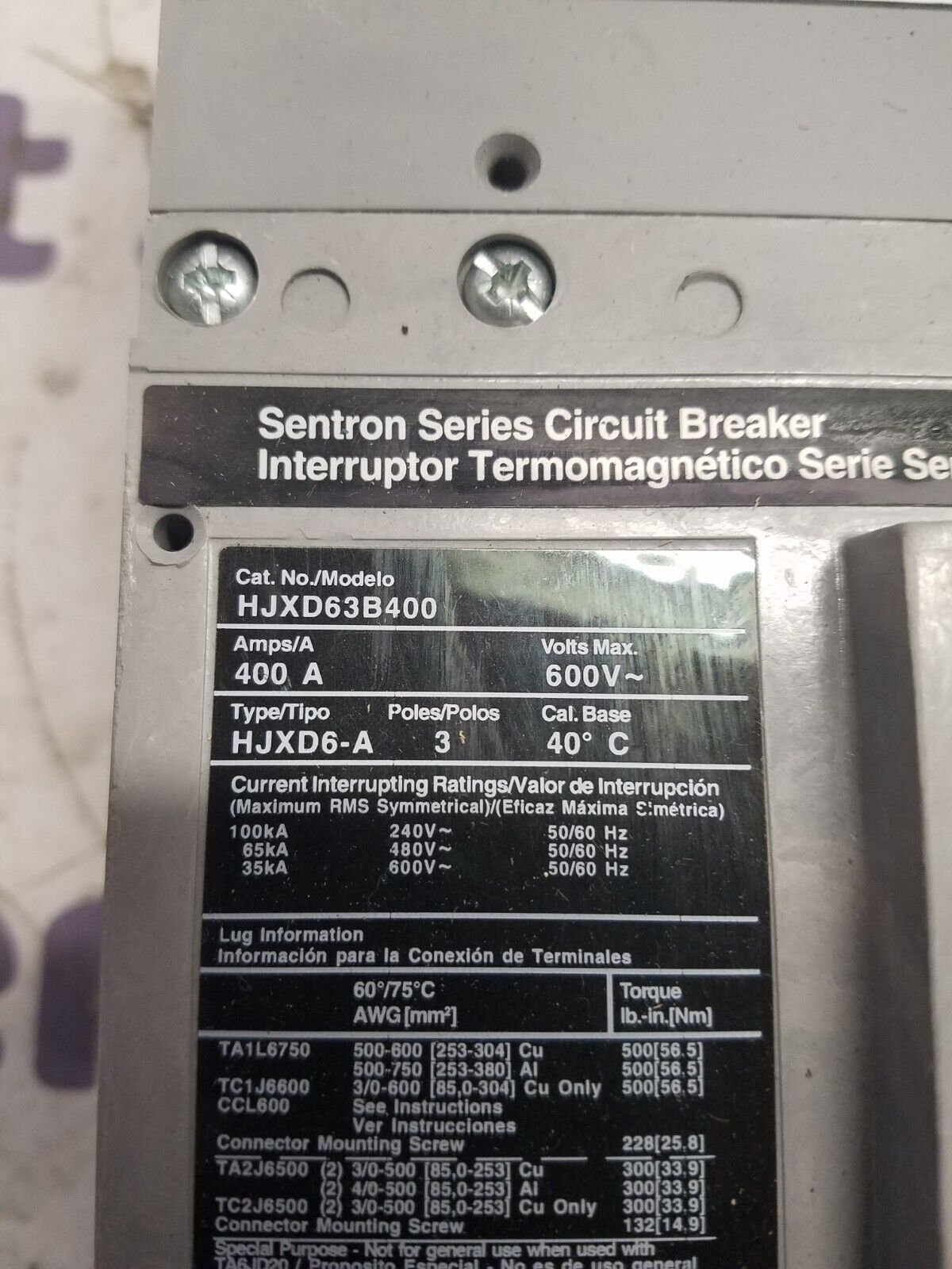 Siemens HJXD63B400 New