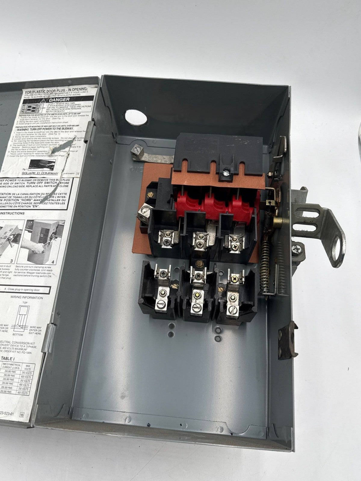 Square D PQ4203G Busplug I-Line Busway Switch 30A 3P 4W 240V PQ-4203G 30 Amp Used