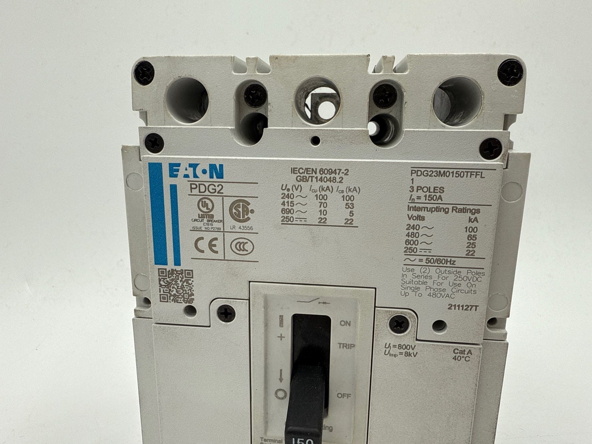 Eaton PDG23M0150TFFL Circuit Breaker 150A 3P 600V PDG2 150 Amp 3 Pole New