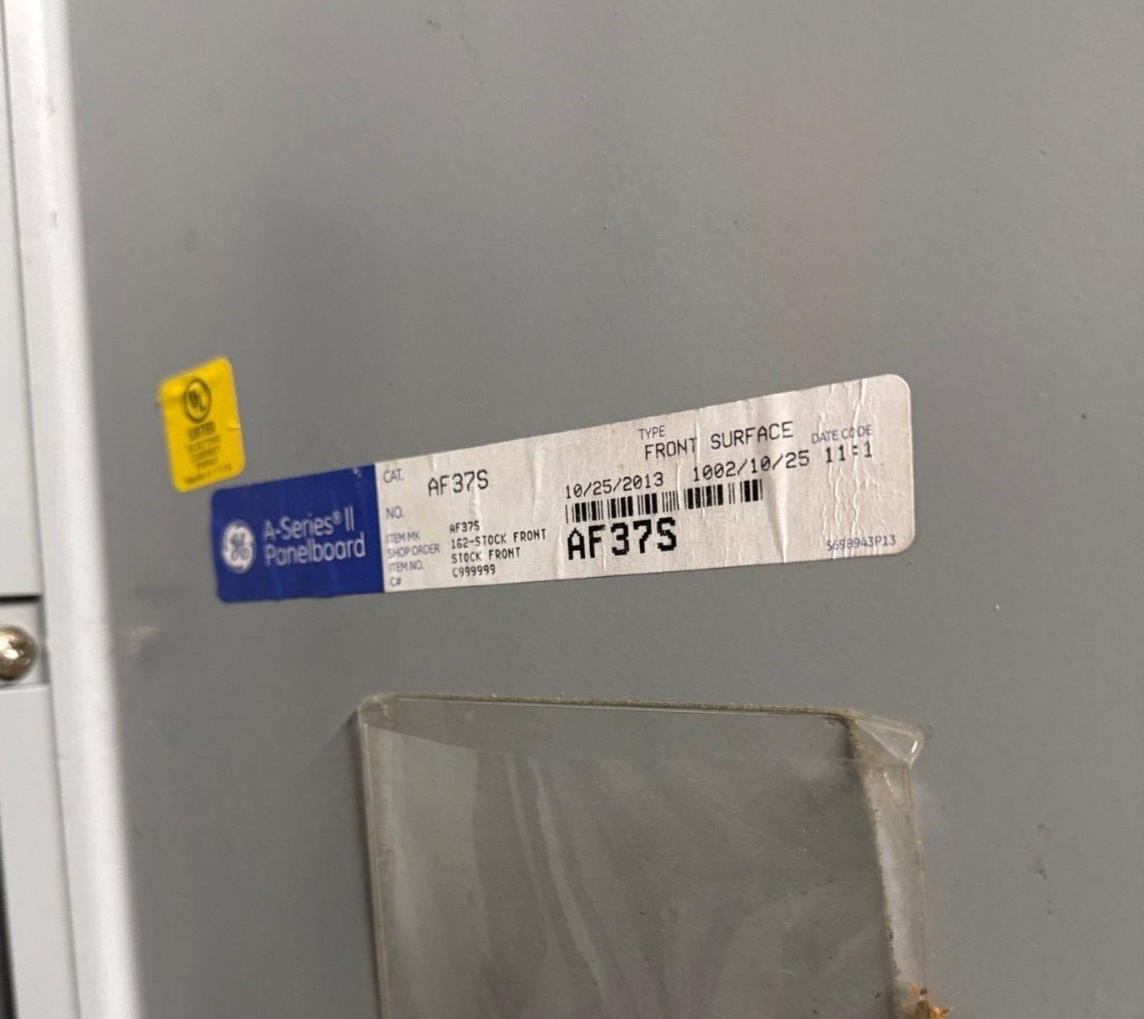 GE AQF3421ATX Panelboard 125A 208/120V 3PH 4W MCB THQB32100 Indoor Encl 42 Cir Used