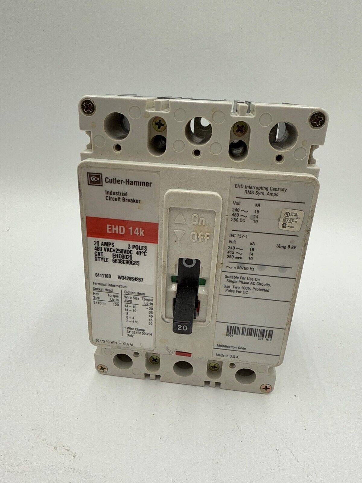 Cutler-Hammer EHD3020 Used