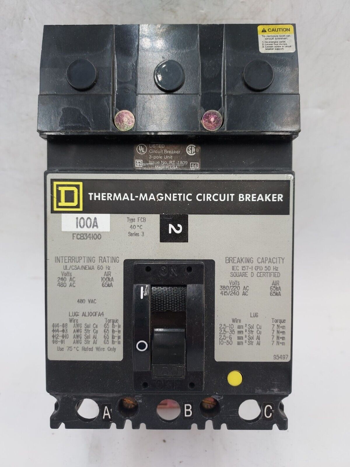 Square D FCB34100 Used