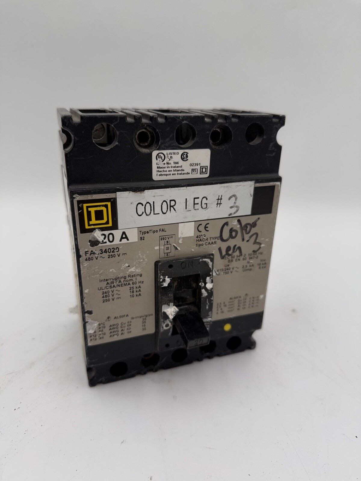 Square D FAL34020 Used