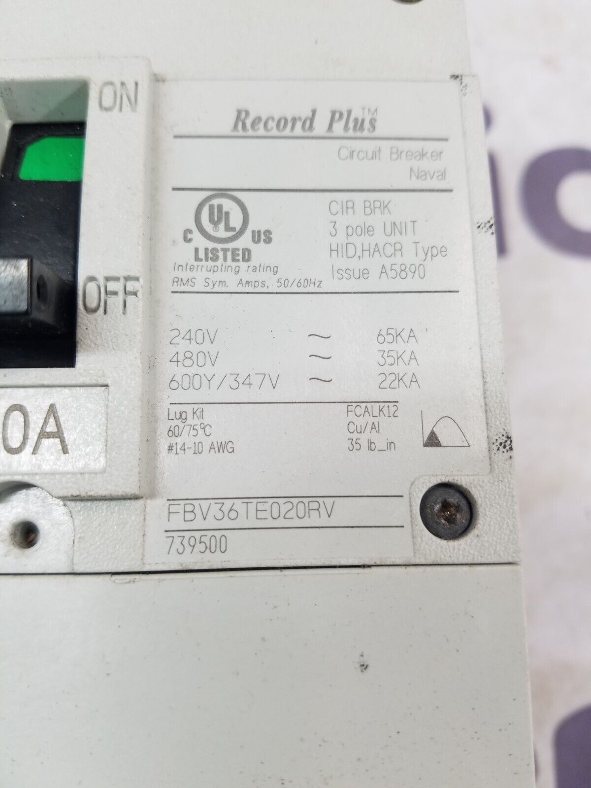 GE FBV36TE020RV Used
