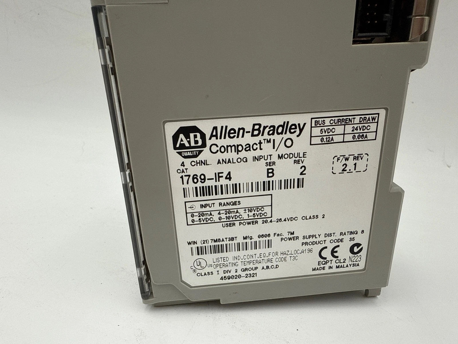 Allen-Bradley 1769-IF4 CompactLogix Analog Input Module 4 Channel Rev 2.1 Used