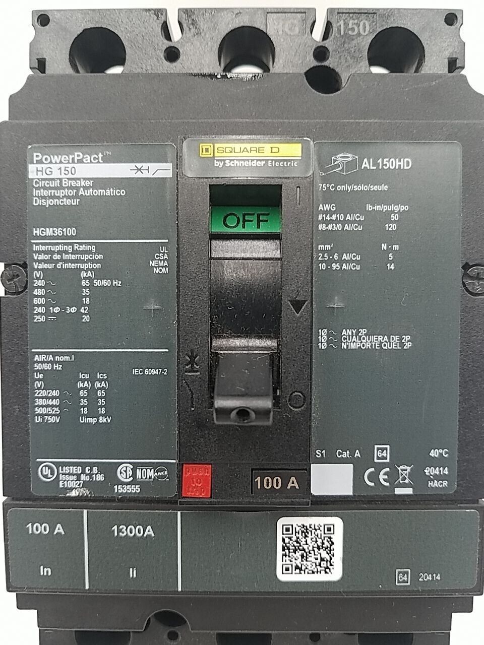 Square D HGM36100 New