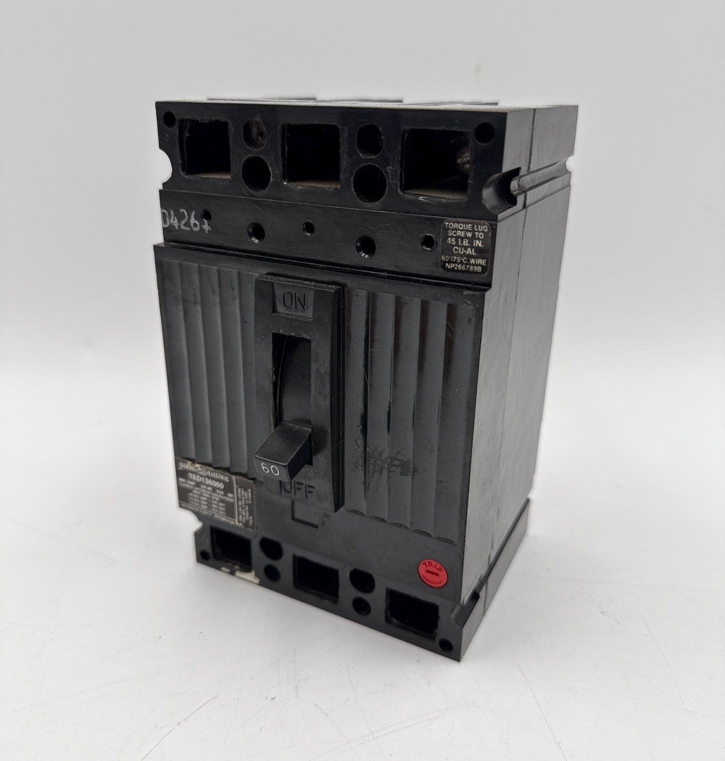 GE TED136060 Circuit Breaker 60A 3P 600V TED 60 Amp 3 Pole 3 Pahse Used