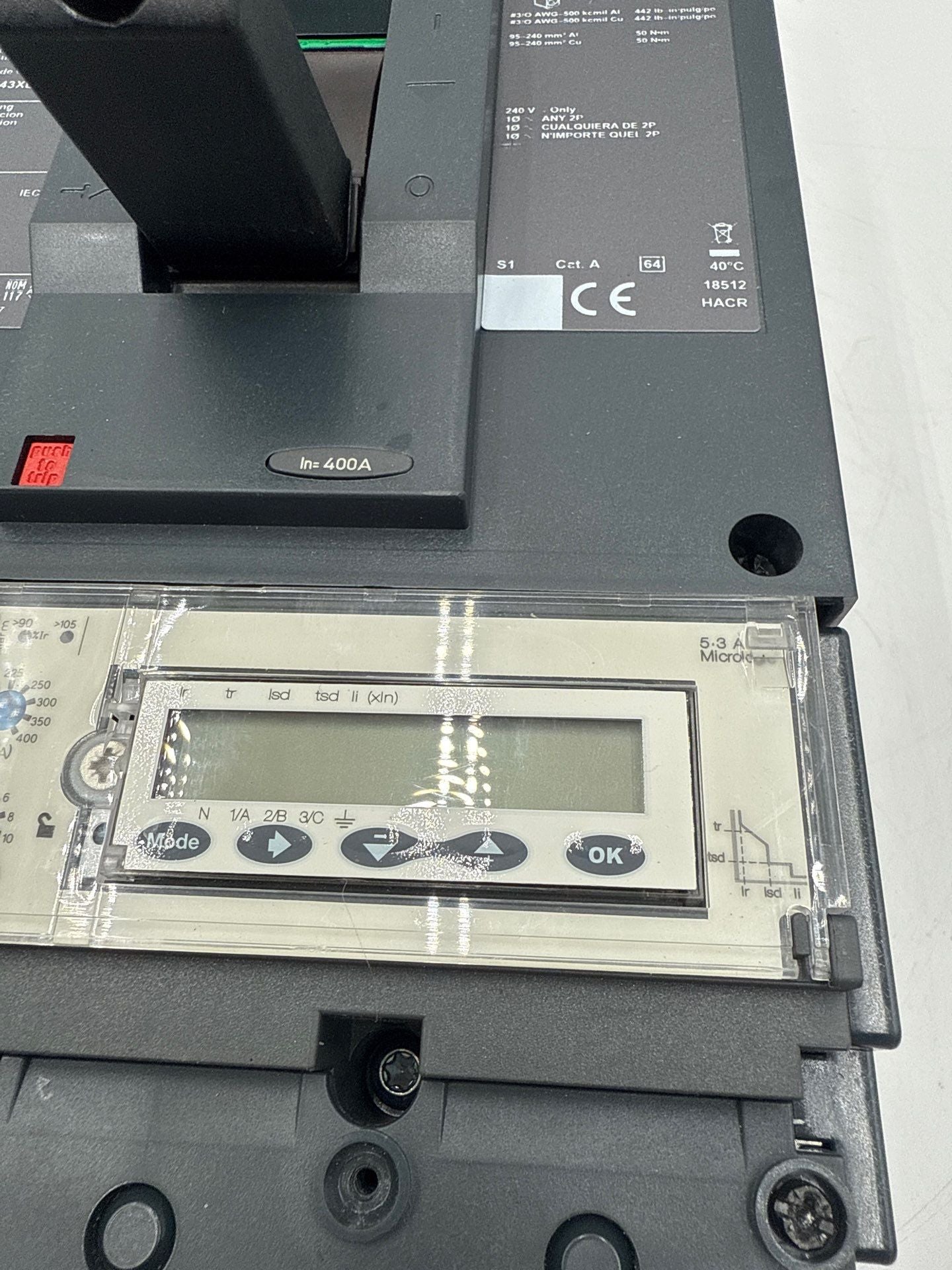 Square D LJA36400U43XEN I-Line Circuit Breaker 400A 3P 600V 3PH LJA 400 Amp Used