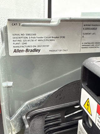 Allen Bradley 2100 30A MCC Feeder Bucket 6" Breaker 140G-G6C3-C30 30 Amp New New