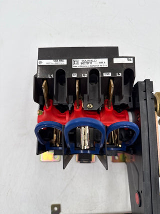 Square D 9422TEF10 Fusible Disconnect Switch 600VAC 100A With Handle Used