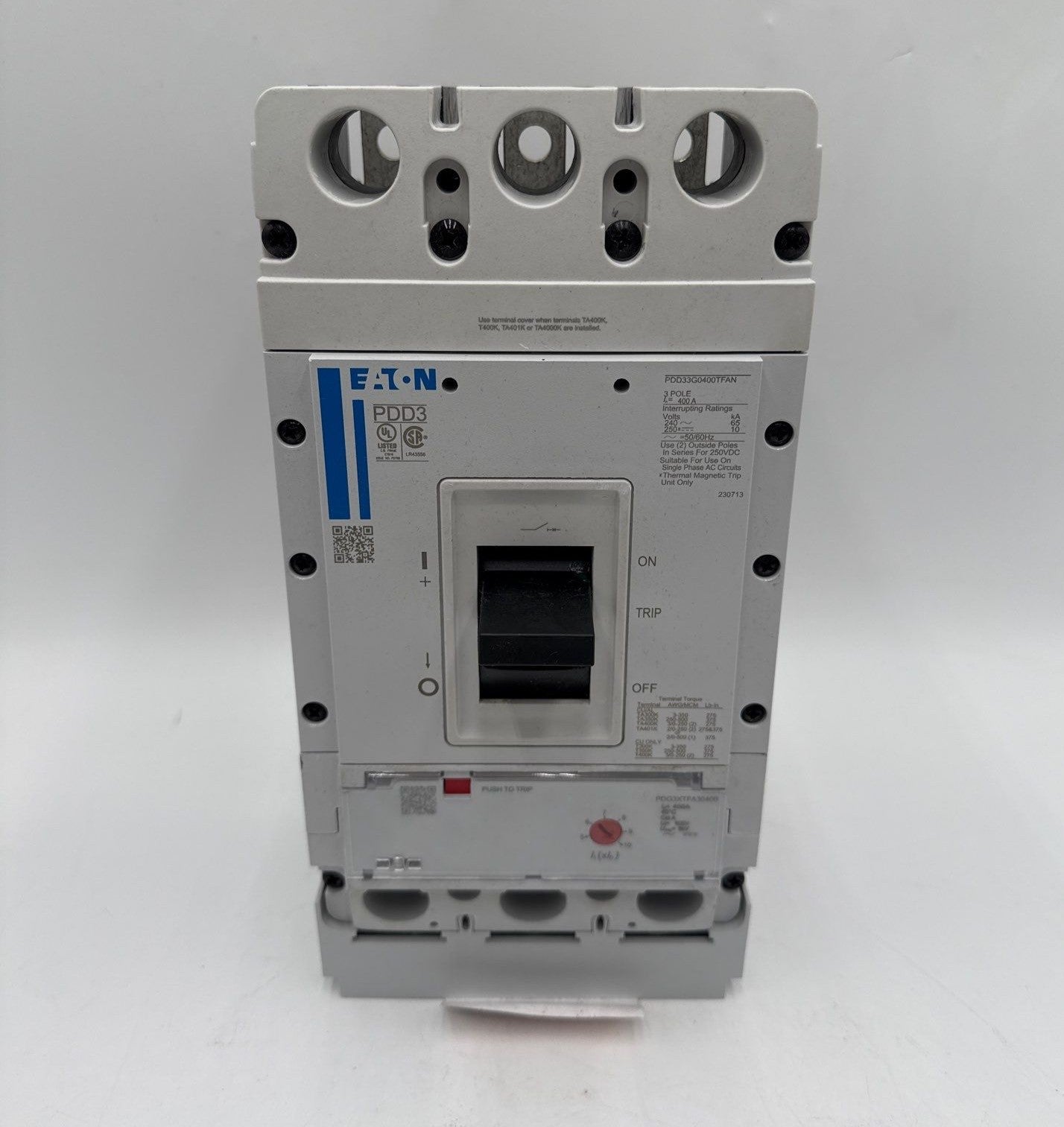 Eaton PDD33G0400TFAN Circuit Breaker 400A 3P 240V 65k PDD3 400 Amp 3 Pole New