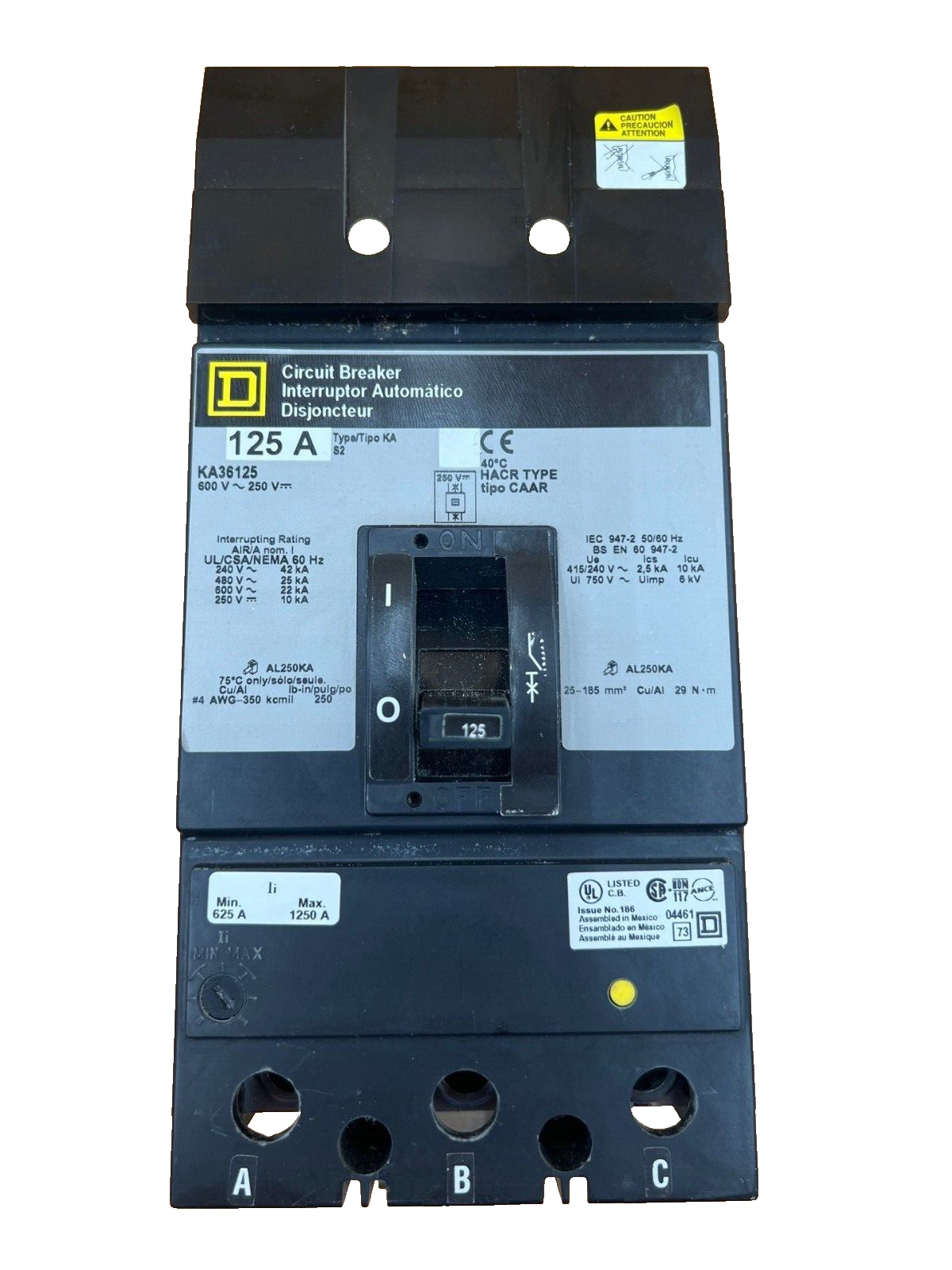 Square D KA36125 Used