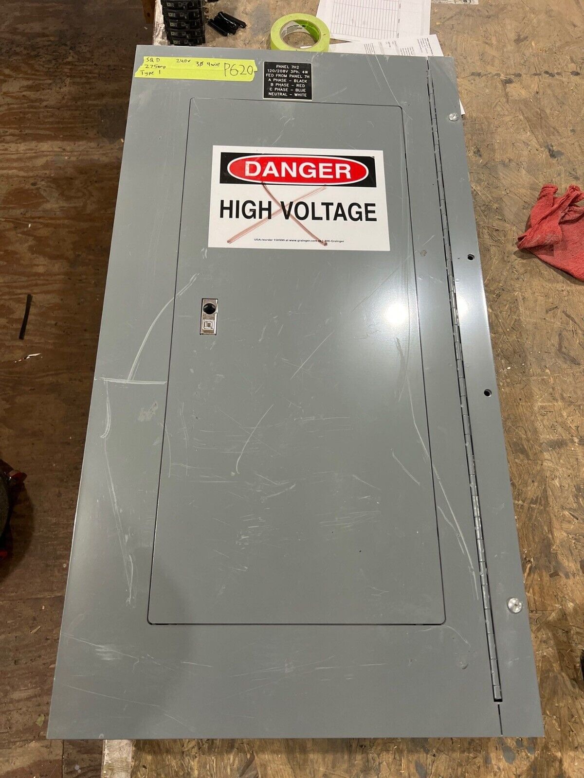 Square D NQ NQ442L2C Panelboard 225A 240V 3PH 4W MLO Indoor Encl 42 Circuit P620 Used