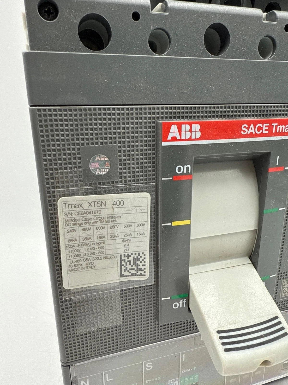 ABB XT5NQ340AFNF000XXX Circuit Breaker 400A 3P 600V Tmax XT5N 400 Amp Ekip LSI New