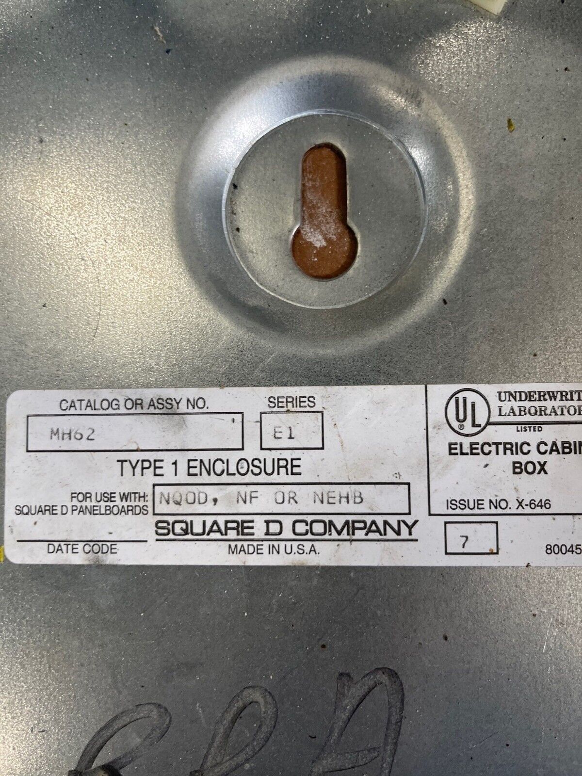 Square D NF Panelboard 400A 600/347V 3PH 4W MLO 54 Circuit Main Lug Indoor Encl P570 Used
