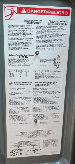 Square D H221N Used
