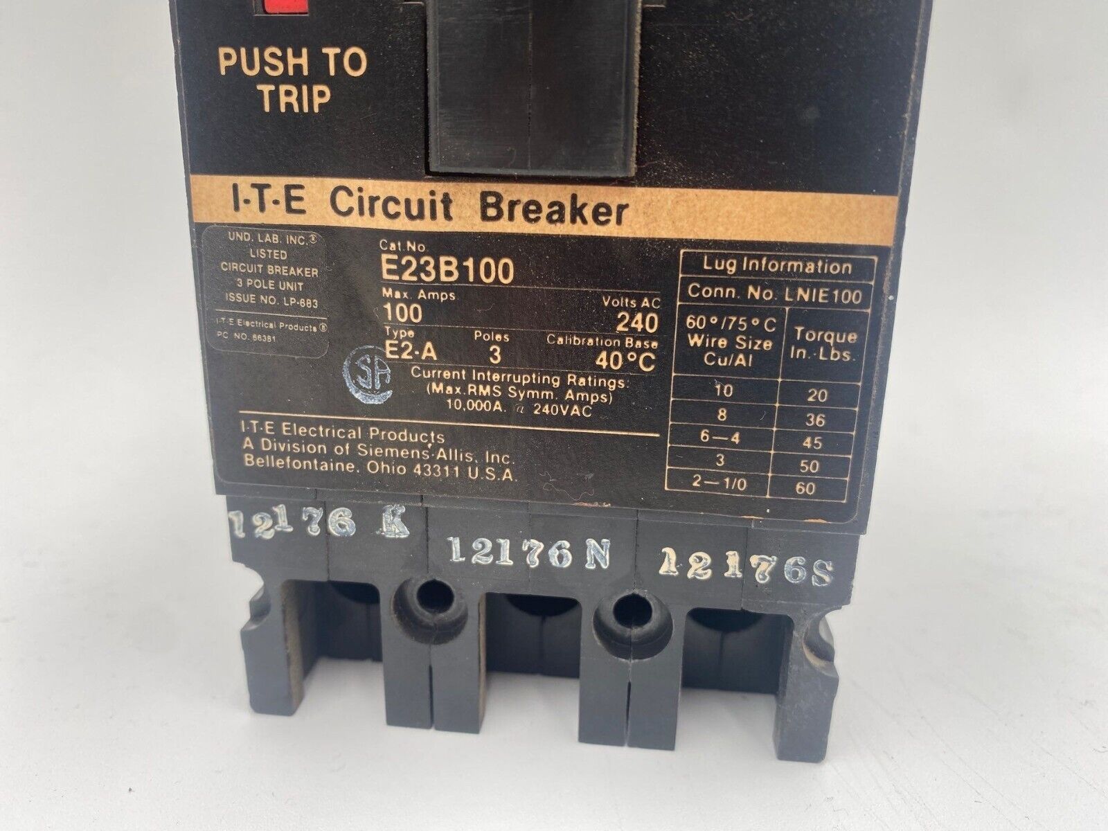 Siemens E23B100 Used