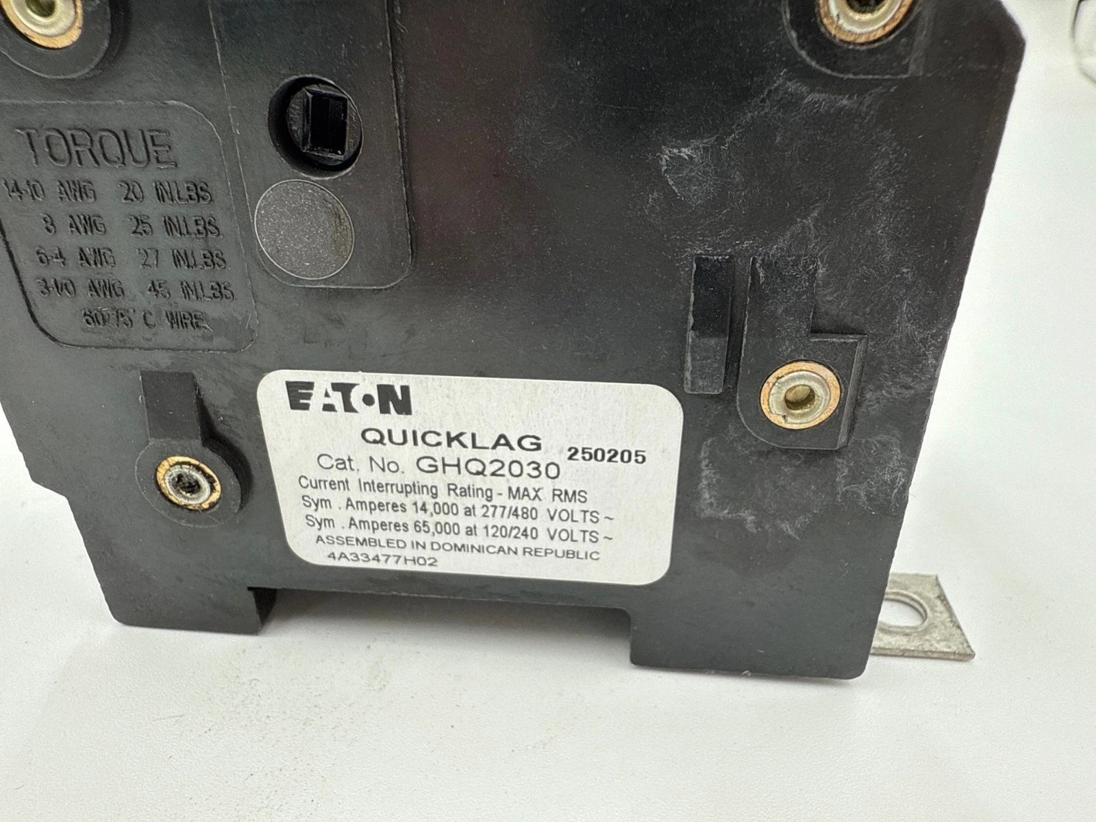 Eaton GHQ2030 Bolt On Circuit Breaker 30A 2P 277/480V GHQ 30 Amp 2 Pole New New