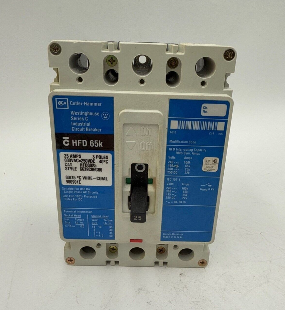 Cutler-Hammer HFD3025 Used