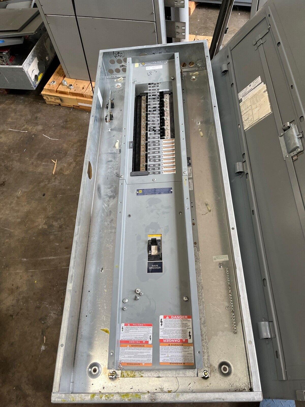 Square D NQOD Panelboard 225A 208/120V 3PH 4W Indoor Encl 42 Cir KCL34225 MCB P571 Used