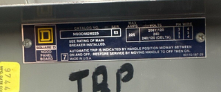 Square D NQOD442M225 NQOD Panelboard 225A 208Y/120V 3PH 4W Main MCB Q2L3150 MH50 P412 Used