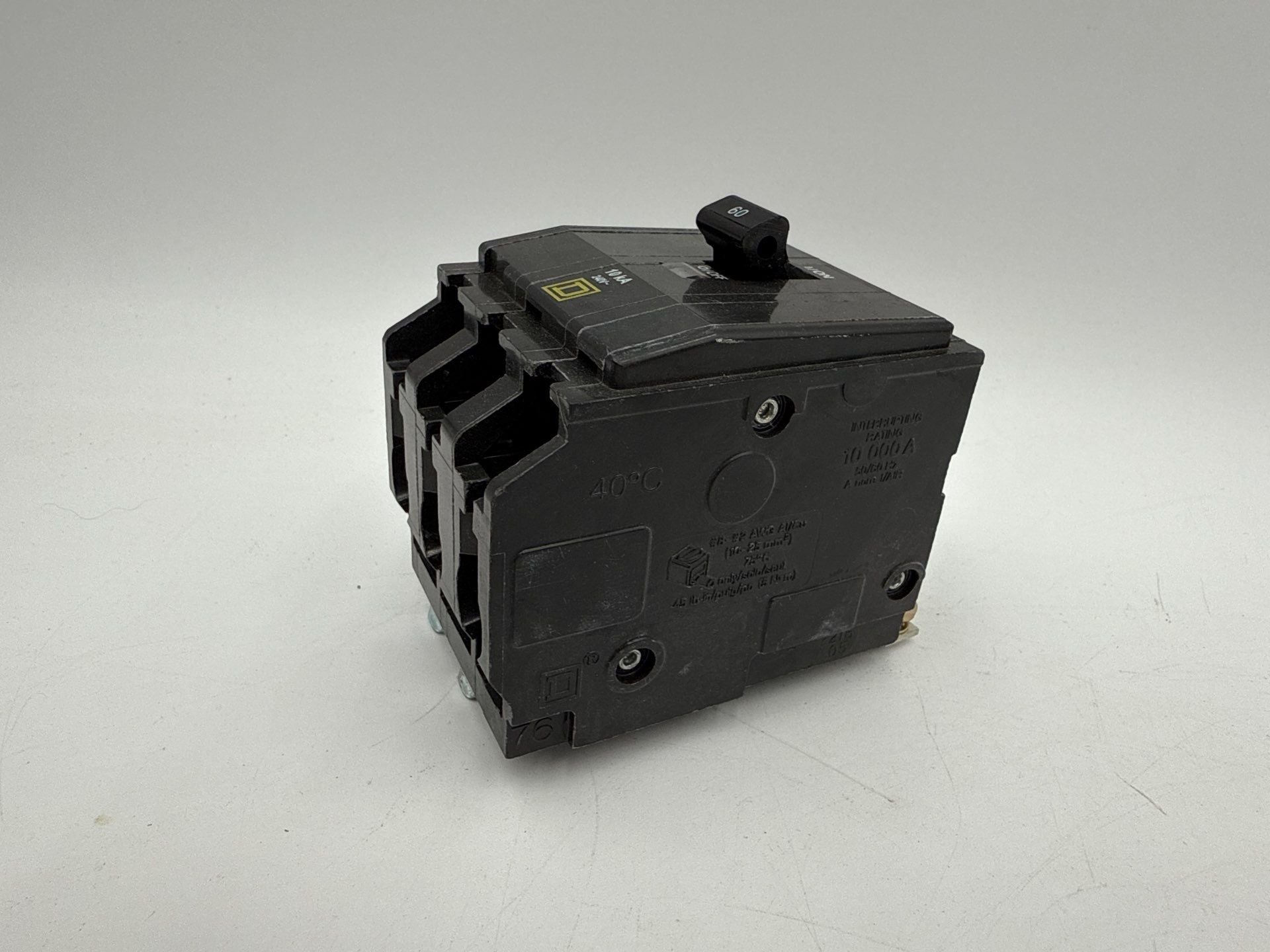 Square D QOB360 Circuit Breaker 60A 3P 240V 3PH QOB 60 Amp 3 Pole Bolt On Used