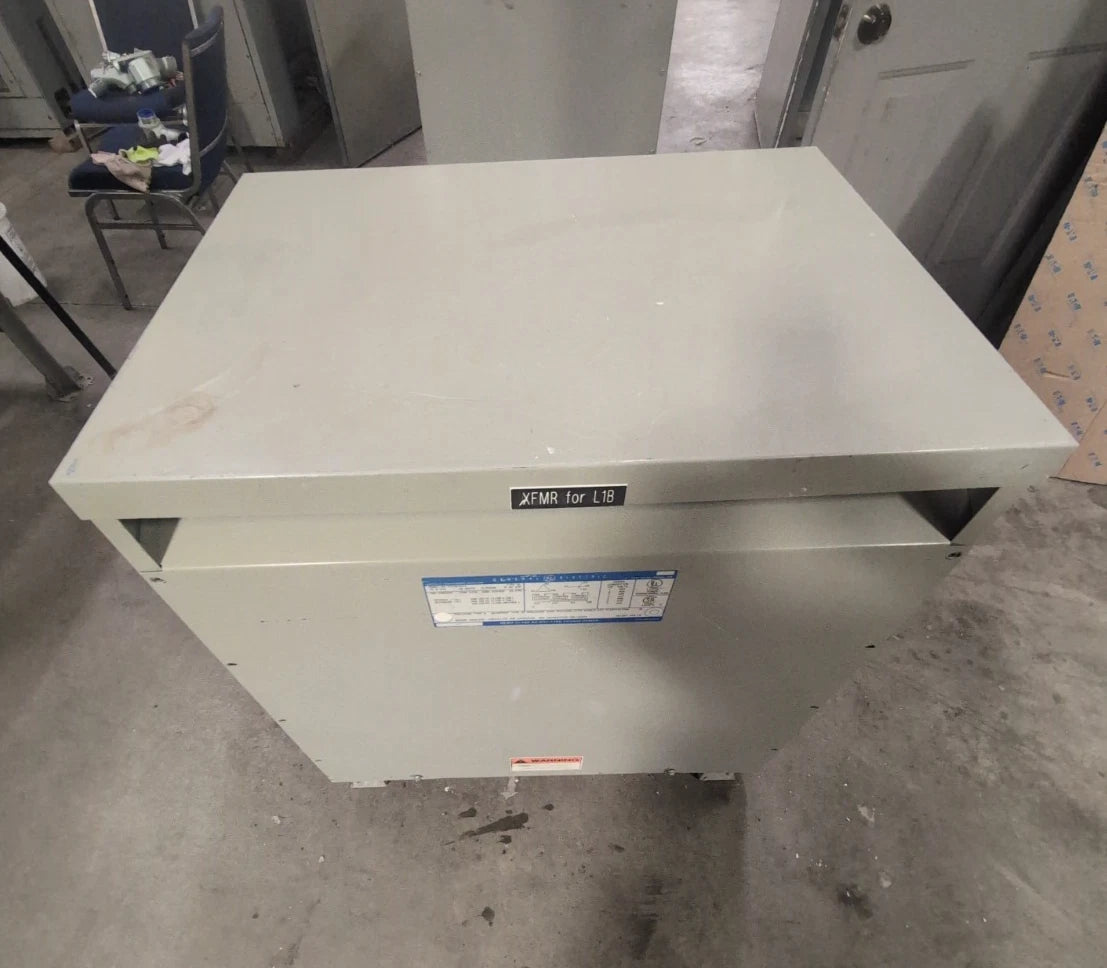 75KVA GE 3PH Transformer 9T23B3874 Pri 480V Sec 208/120V Type QL Indoor Encl Used