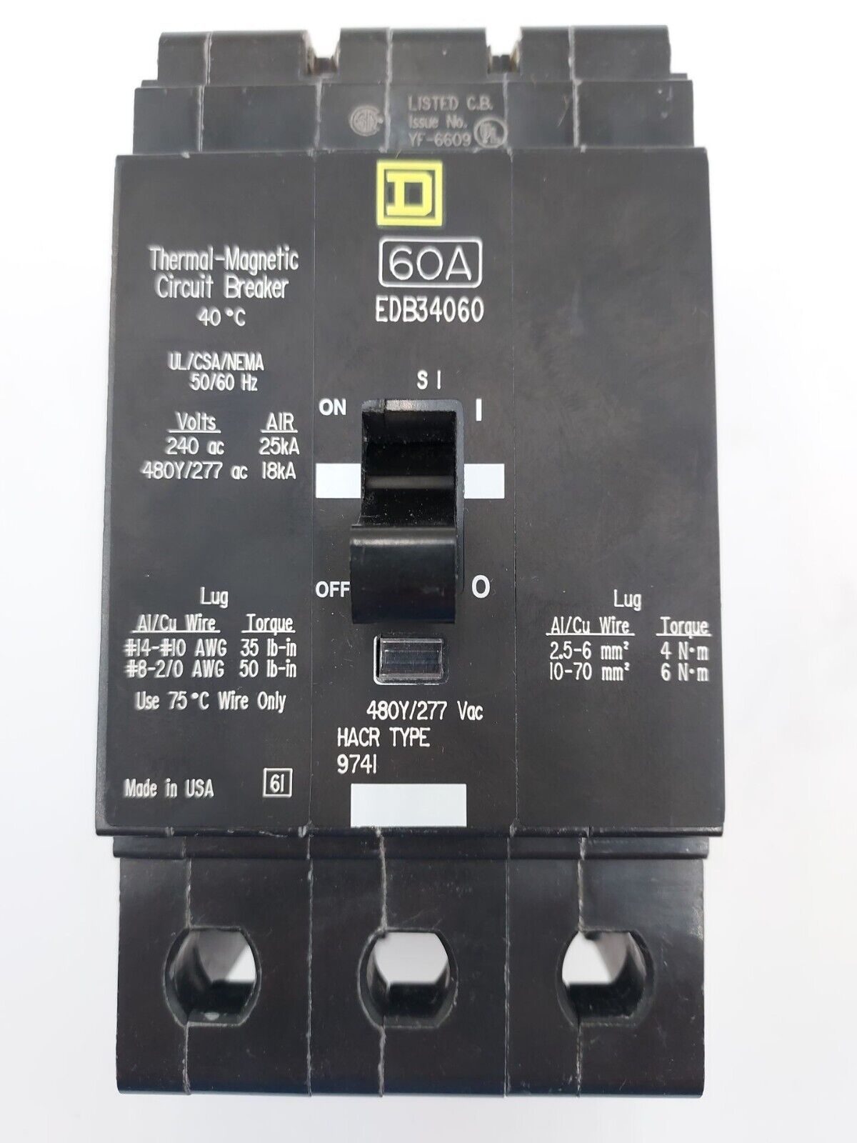 Square D EDB34060 Used