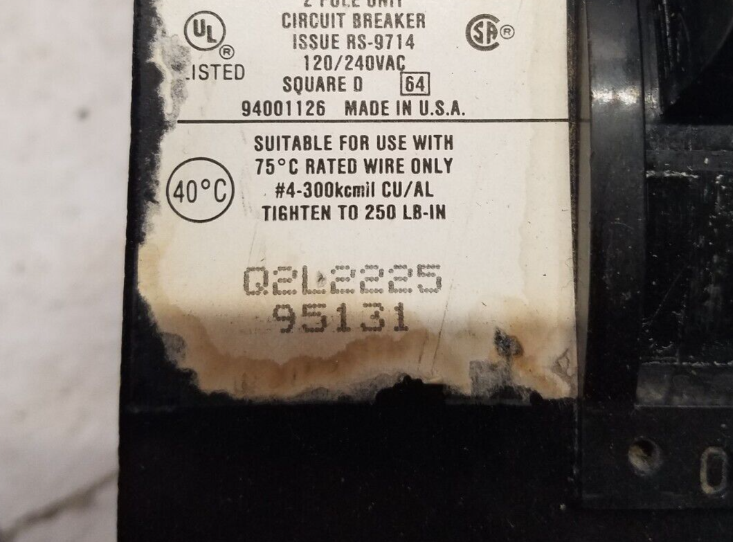 Square D Q2L2225 Used