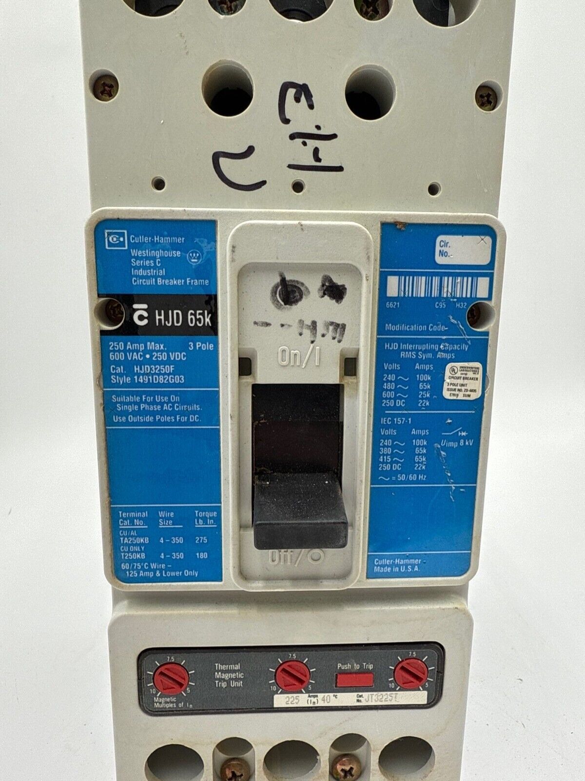 Cutler-Hammer HJD3225 Used