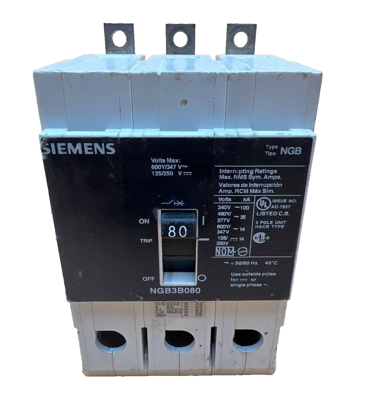 Siemens NGB3B080 Used