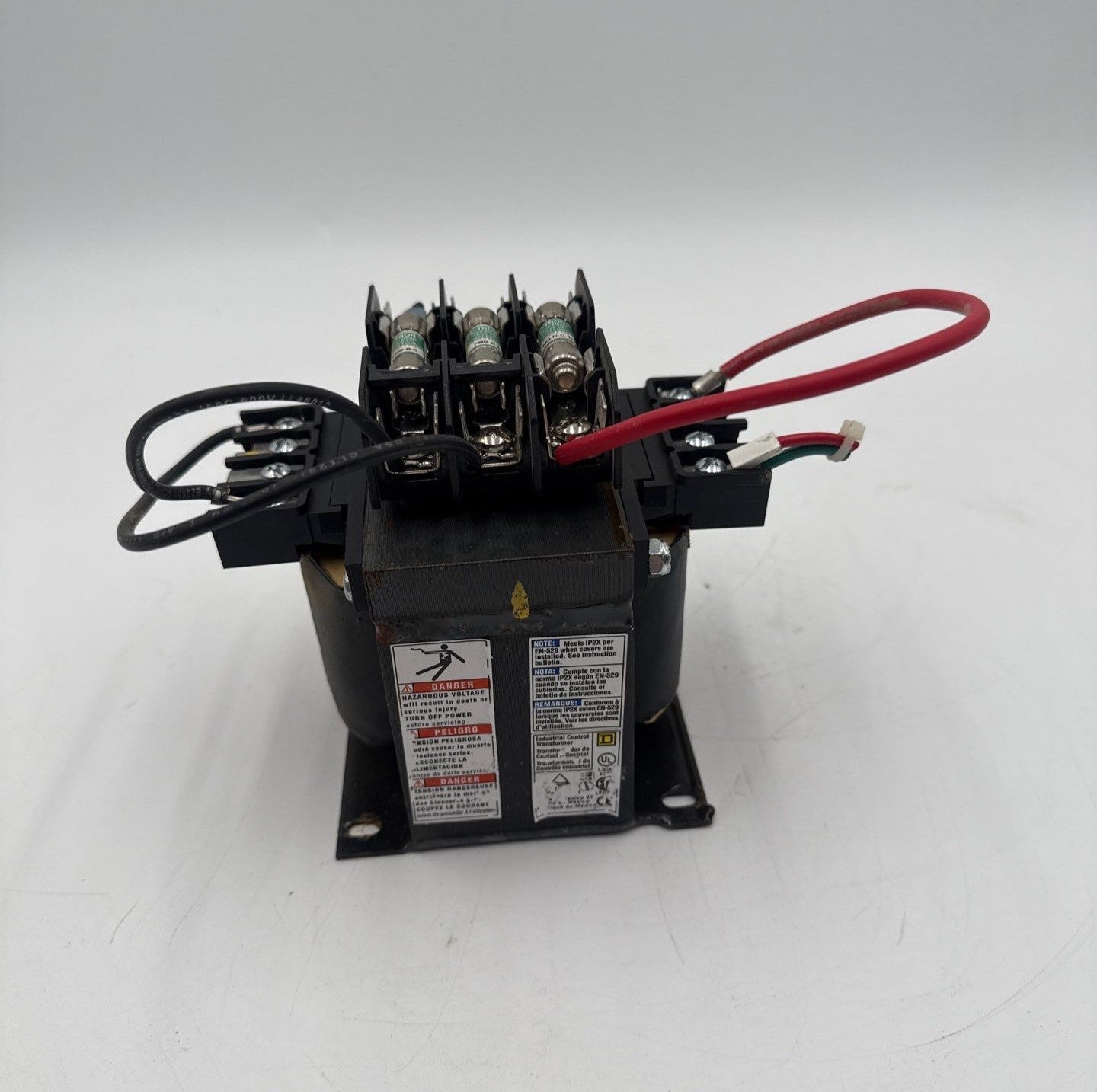 Square D 9070TF500D1 Transformer 0.5KVA Pri 240/480V Sec 120V 1PH w Fuse Block Used