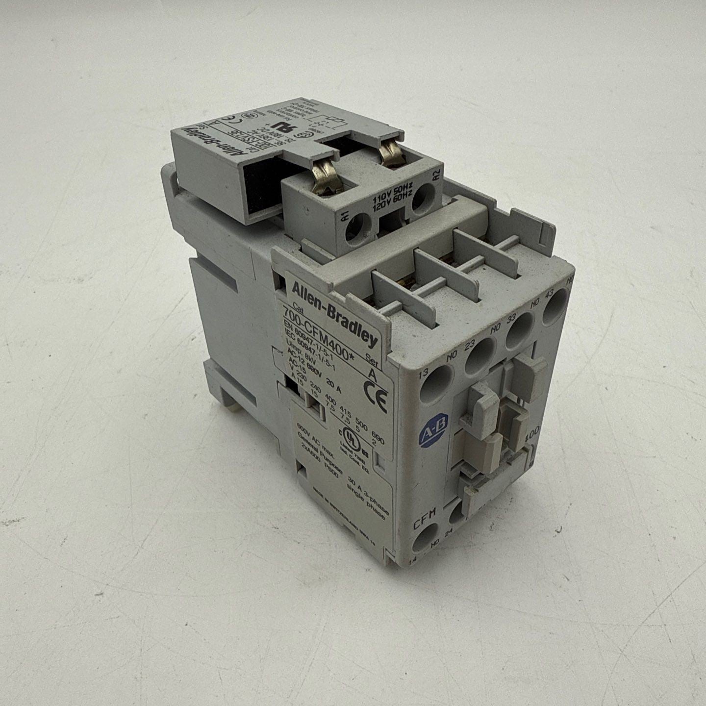 Allen Bradley 700-CFM400D Contactor 30A 3P 600V Coil 110/120V 700-CFM400 Used